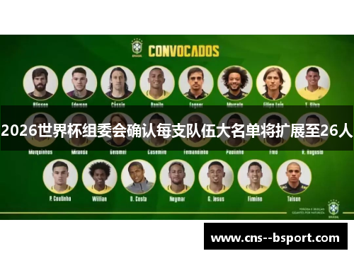 2026世界杯组委会确认每支队伍大名单将扩展至26人